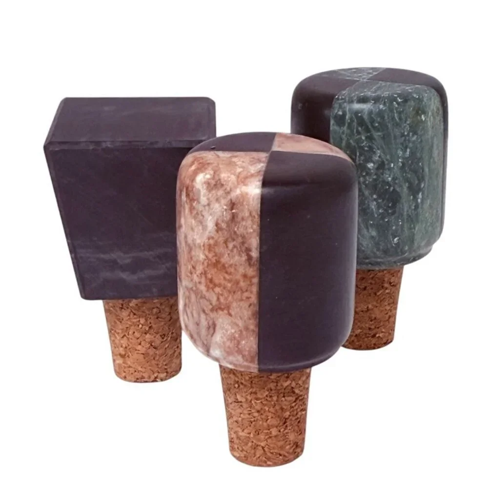 Stone Bottle Stoppers Set of 3 Barware Accessories